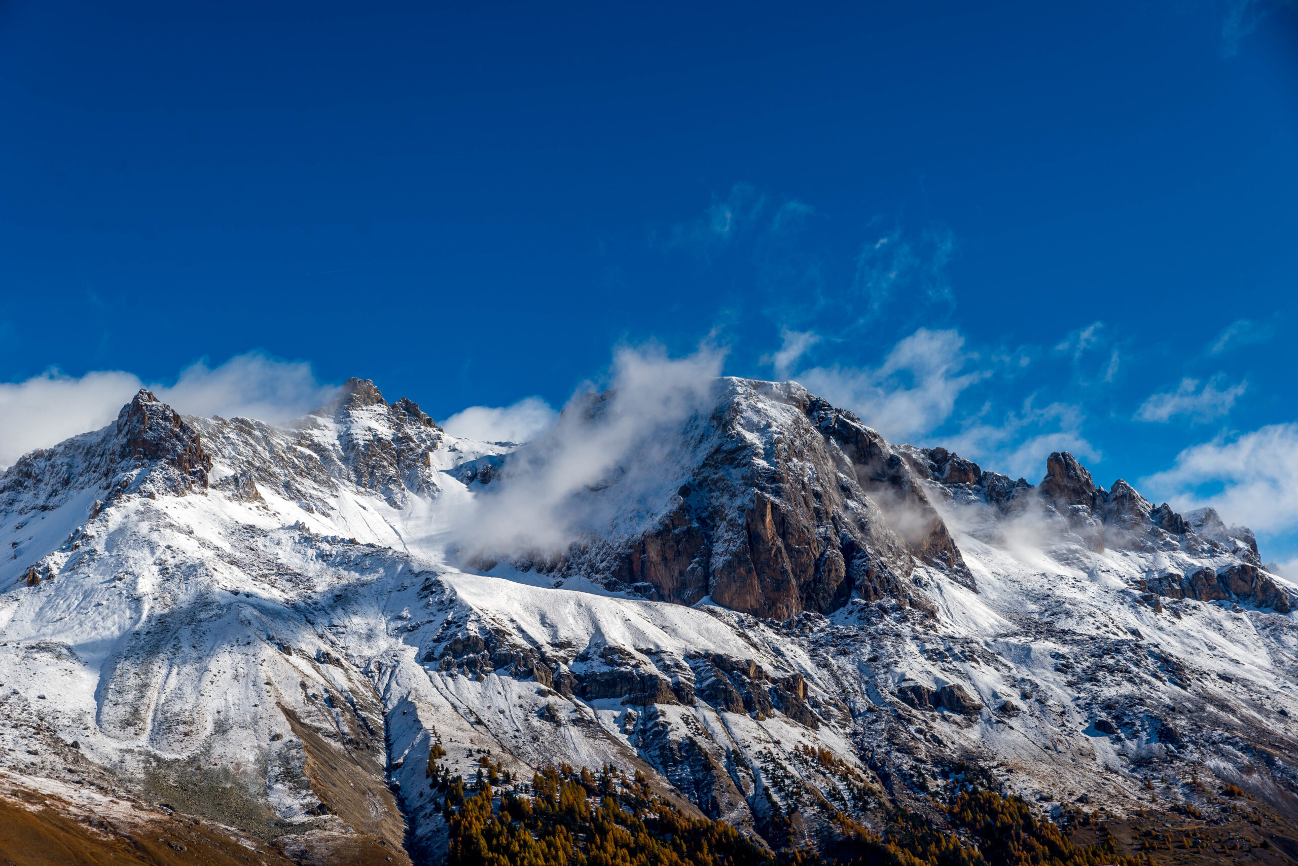 himalayas covered snow against blue sky scaled